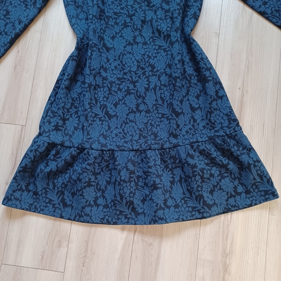 LOFT Jacquard Mini Dress Blue Black NWT - Picture 4 of 11